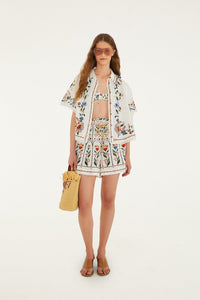 Stitched Garden Off White Blouse Plage - Stitched Garden Off White