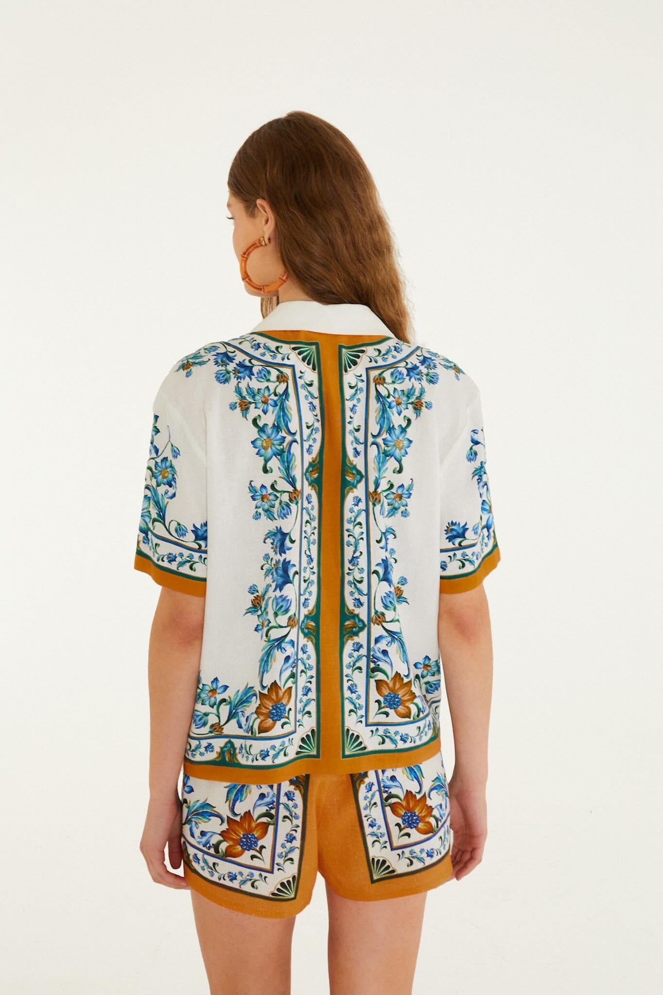 Flora Tile Off White Blouse Plage - Flora Tile Off White