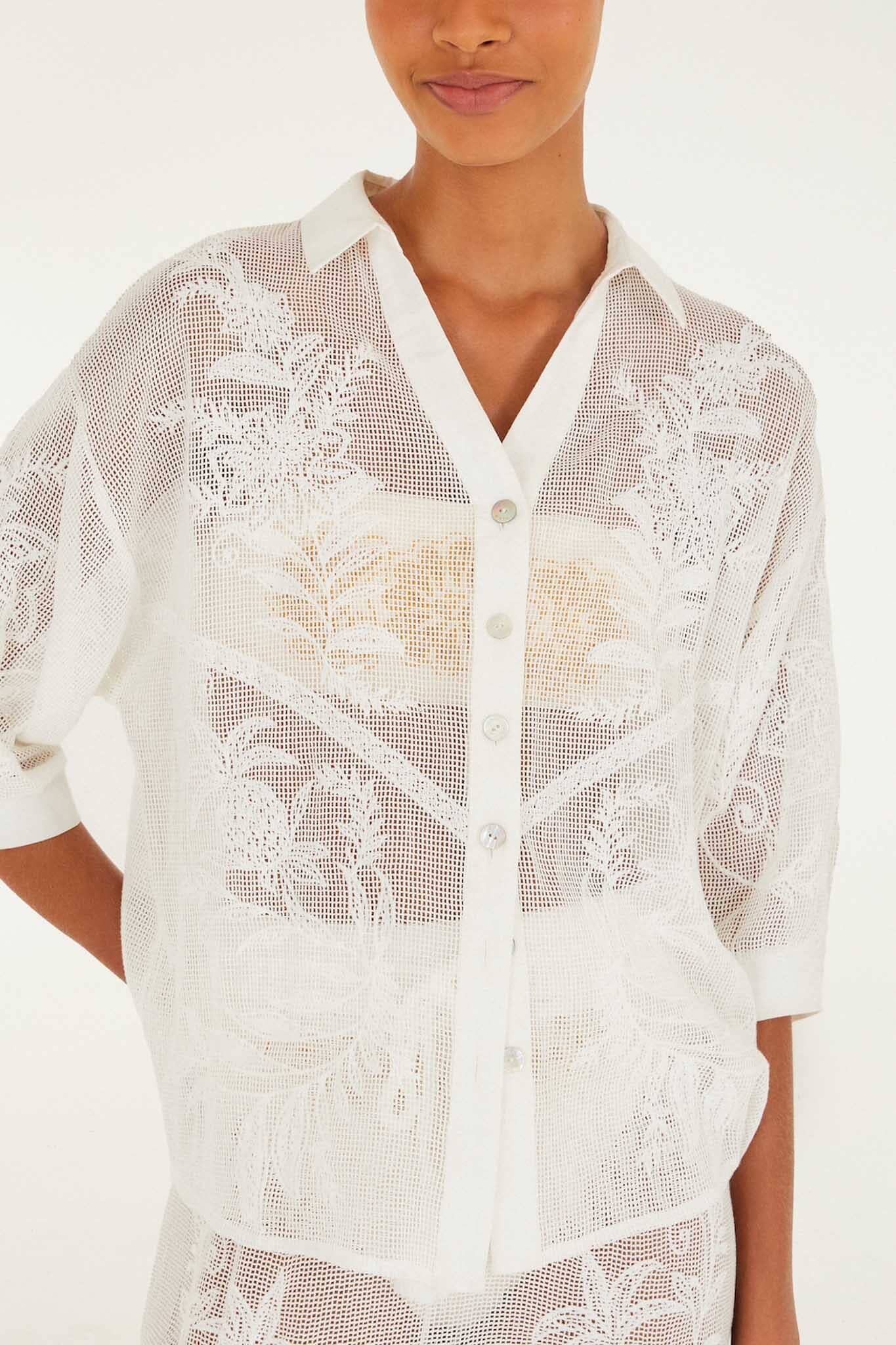 Nina Off White Blouse Plage - Nina Off White