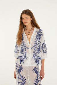 Nina Embroidery Off White Blouse Plage - Nina Embroidery Off White