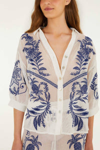 Nina Embroidery Off White Blouse Plage - Nina Embroidery Off White