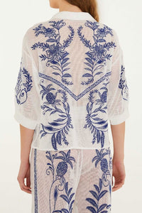 Nina Embroidery Blouse - White