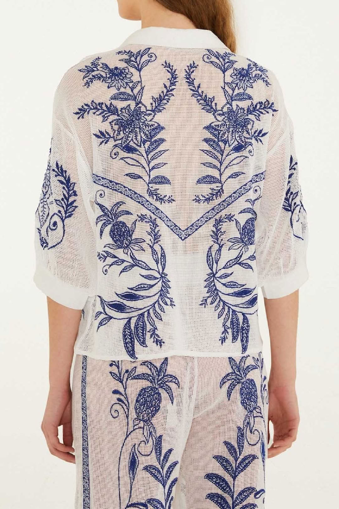 Nina Embroidery Blouse - White