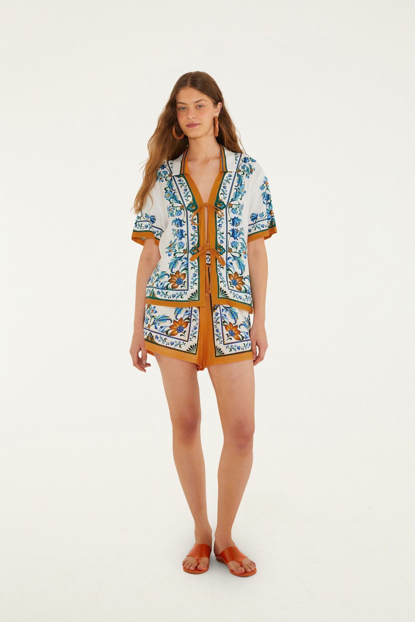 Flora Tile Off White Short Plage - Flora Tile Off White
