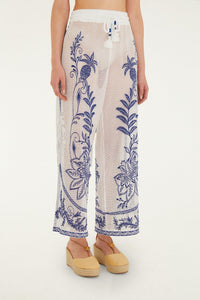 Nina Embroidery Off White Pantalon Plage - Nina Embroidery Off White