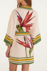 Strilitzia linen kimono - Pink
