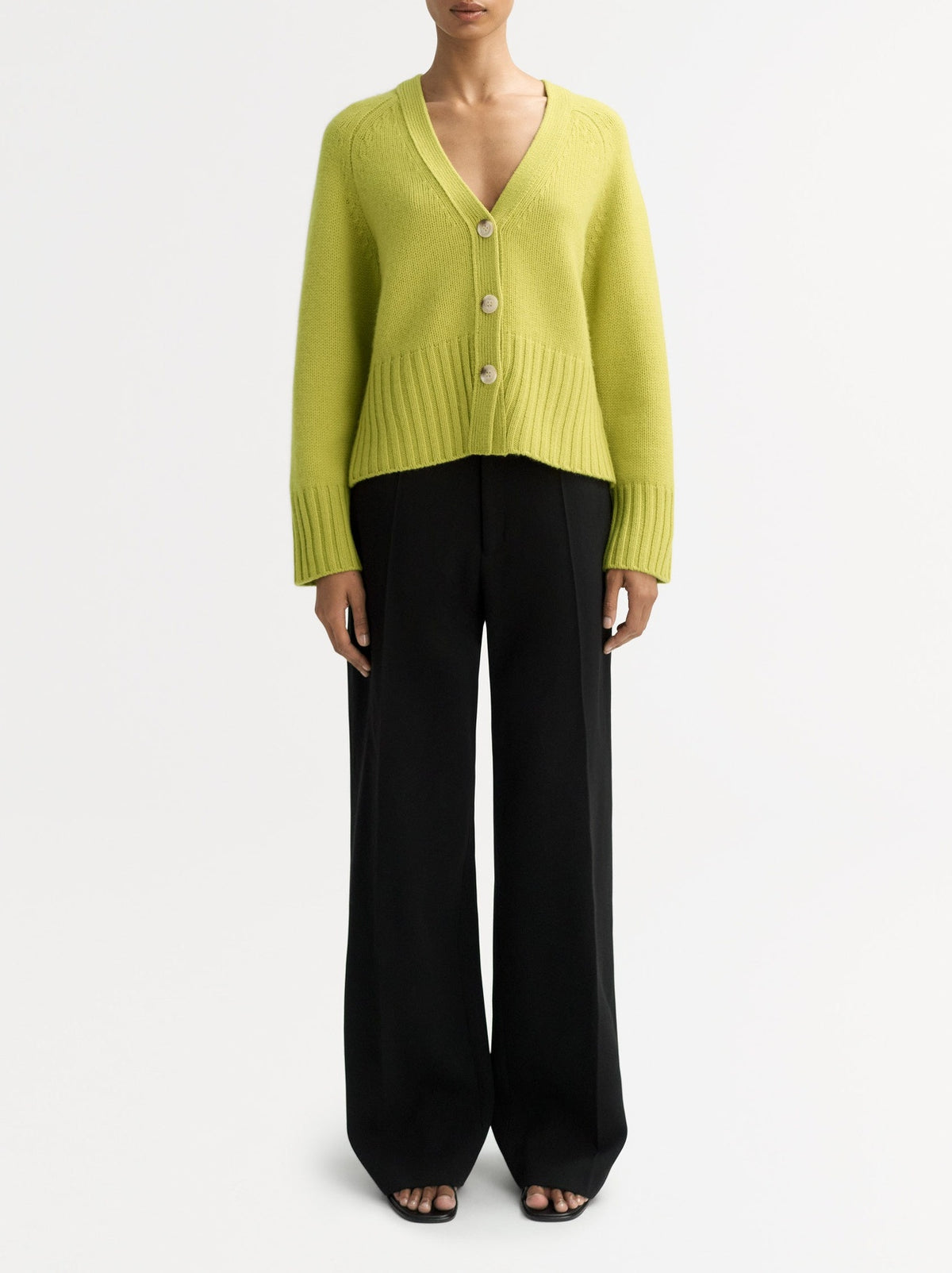 V-neck cashmere cardigan - Green