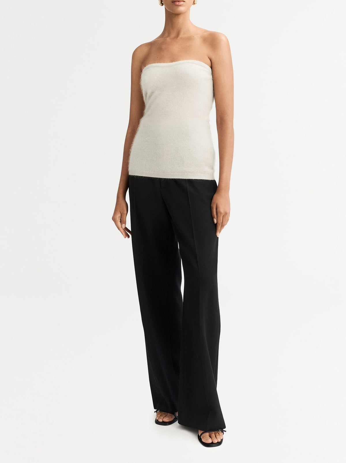 Brushed cashmere bustier - Beige
