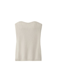 Brushed cashmere bustier - Beige