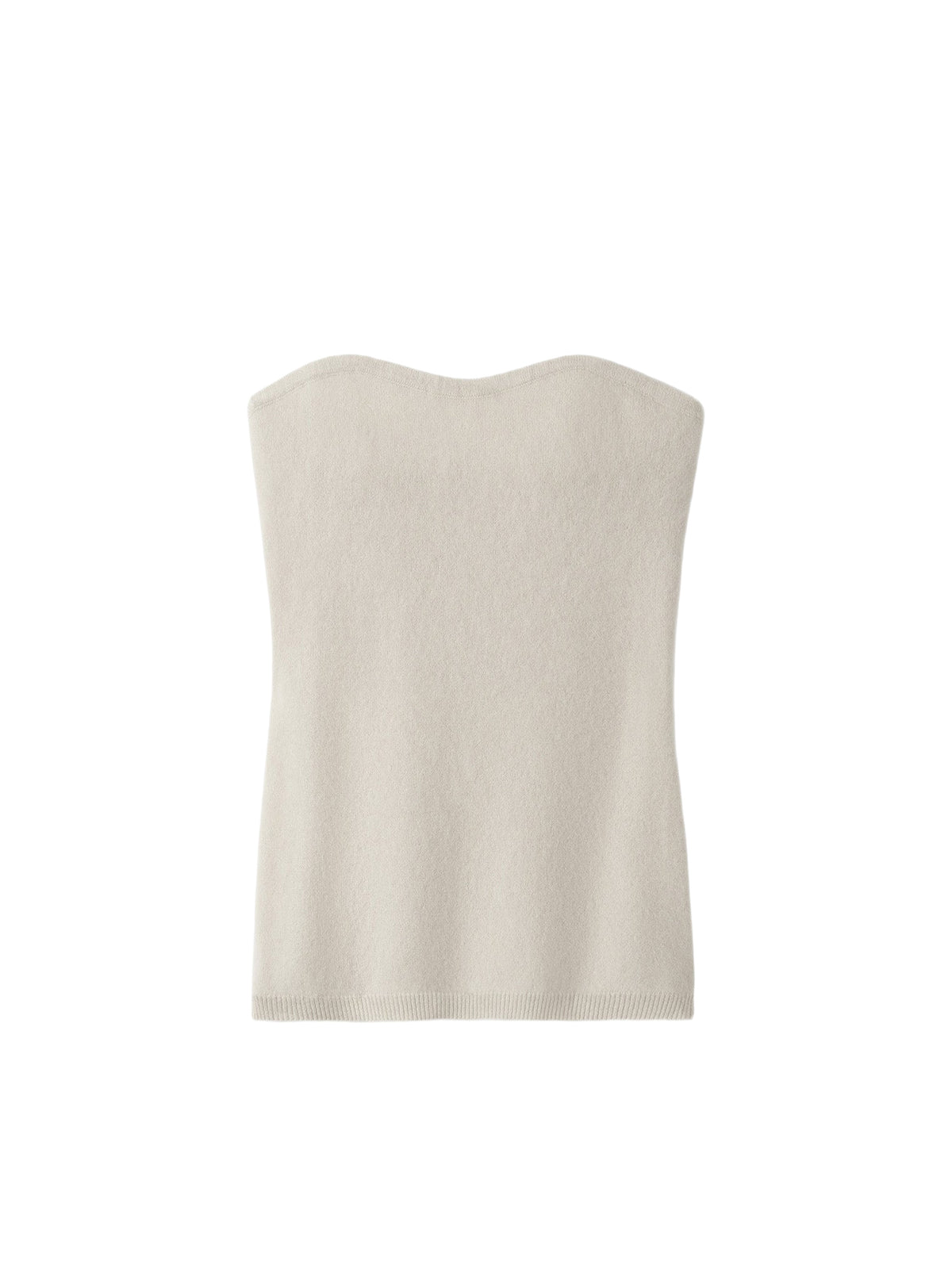 Brushed cashmere bustier - Beige