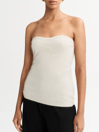 Brushed cashmere bustier - Beige