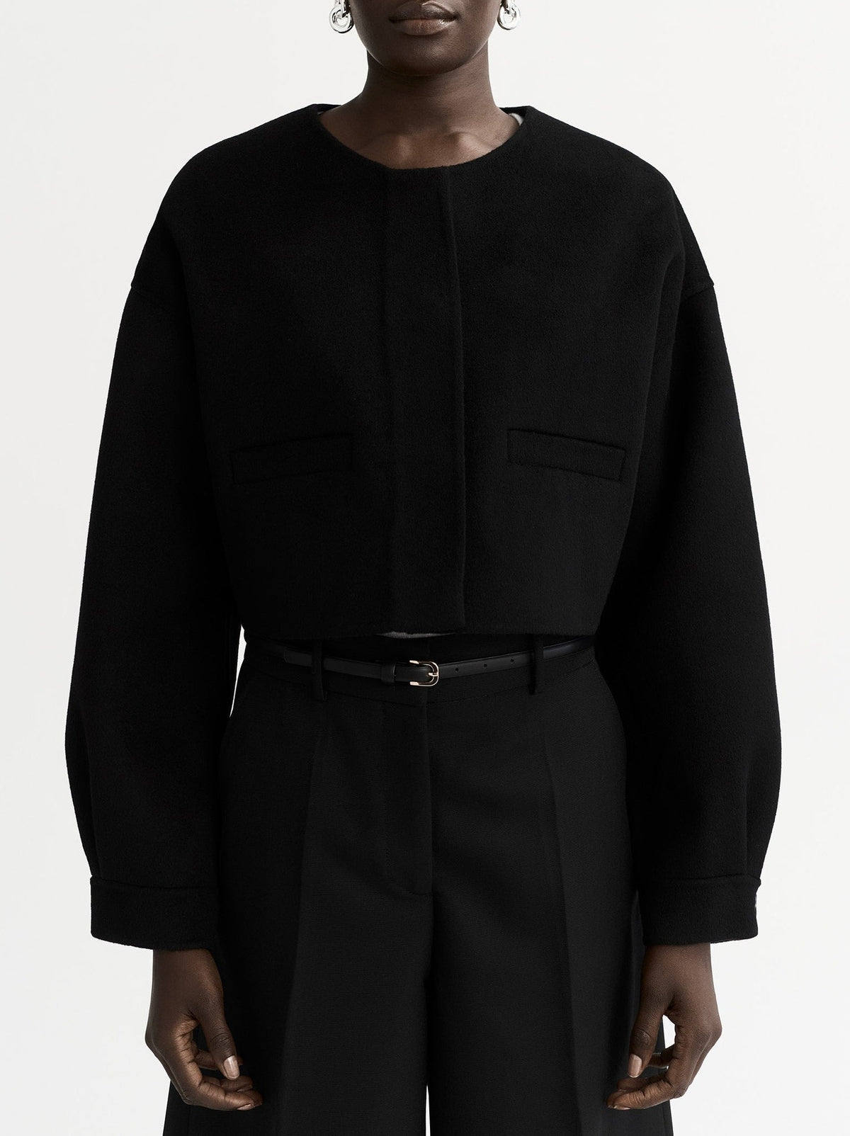 Short wool jacket - Black