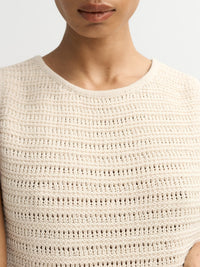 Robe courte en coton - Beige