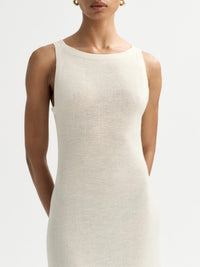 Summer dress in a silk and cashmere blend - White