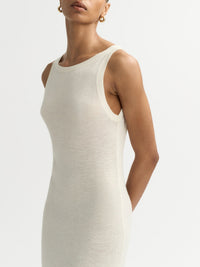 Summer dress in a silk and cashmere blend - White