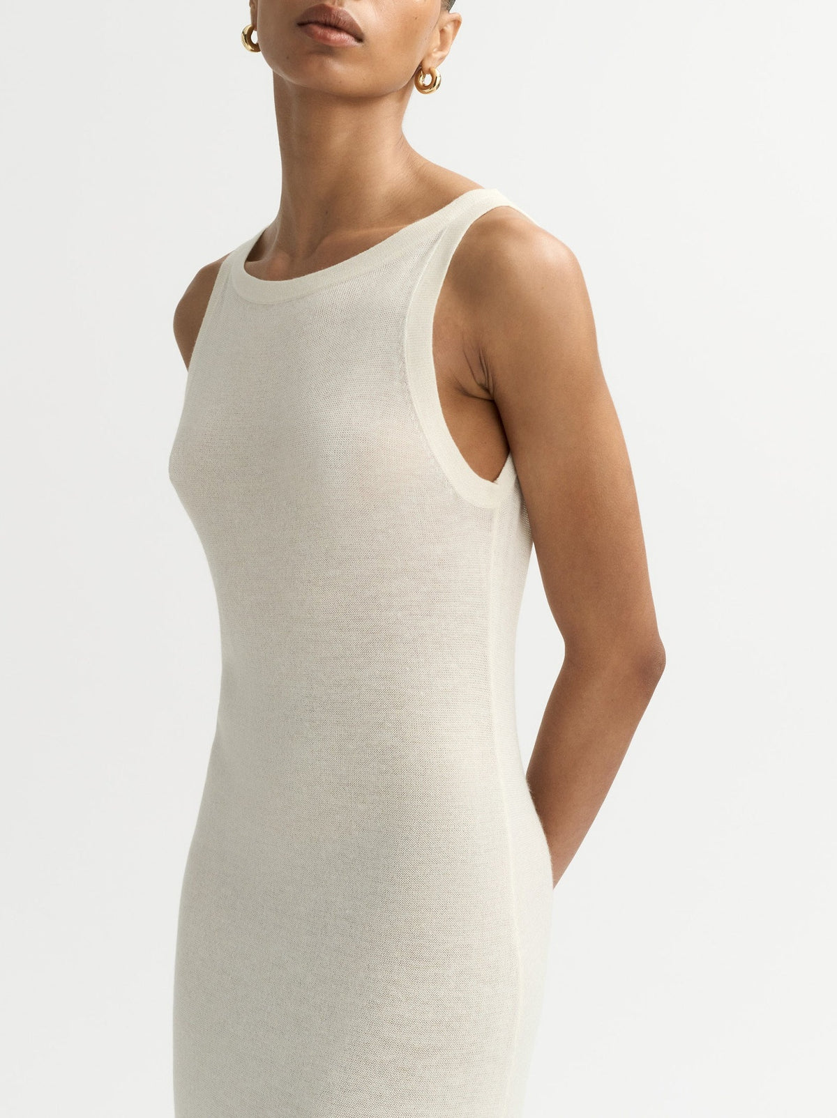 Summer dress in a silk and cashmere blend - White