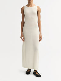 Summer dress in a silk and cashmere blend - White