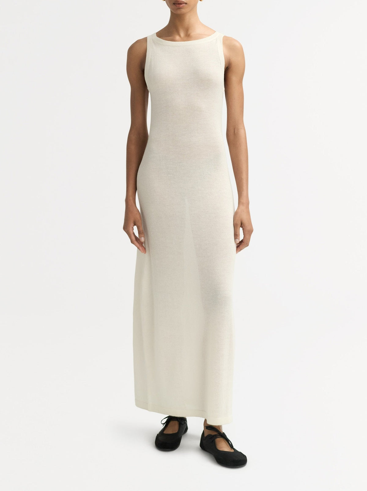 Summer dress in a silk and cashmere blend - White