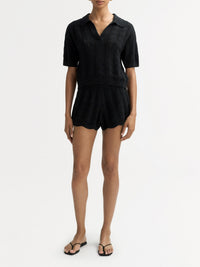Short au crochet en coton - Noir
