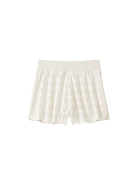 Short au crochet en coton - Blanc