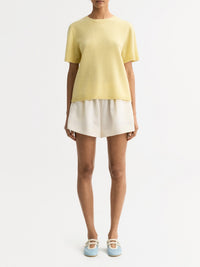 T-shirt oversize en cachemire - Jaune