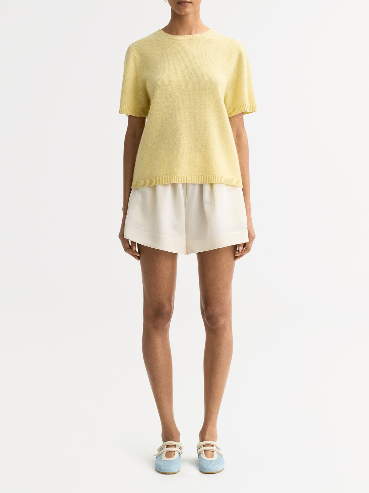 T-shirt oversize en cachemire - Jaune