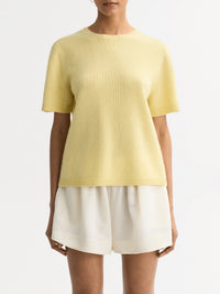 T-shirt oversize en cachemire - Jaune