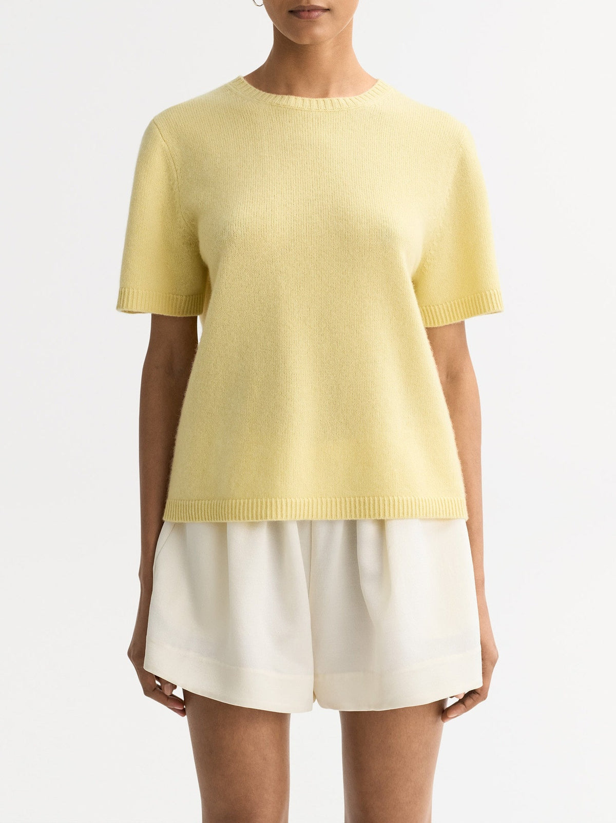 T-shirt oversize en cachemire - Jaune