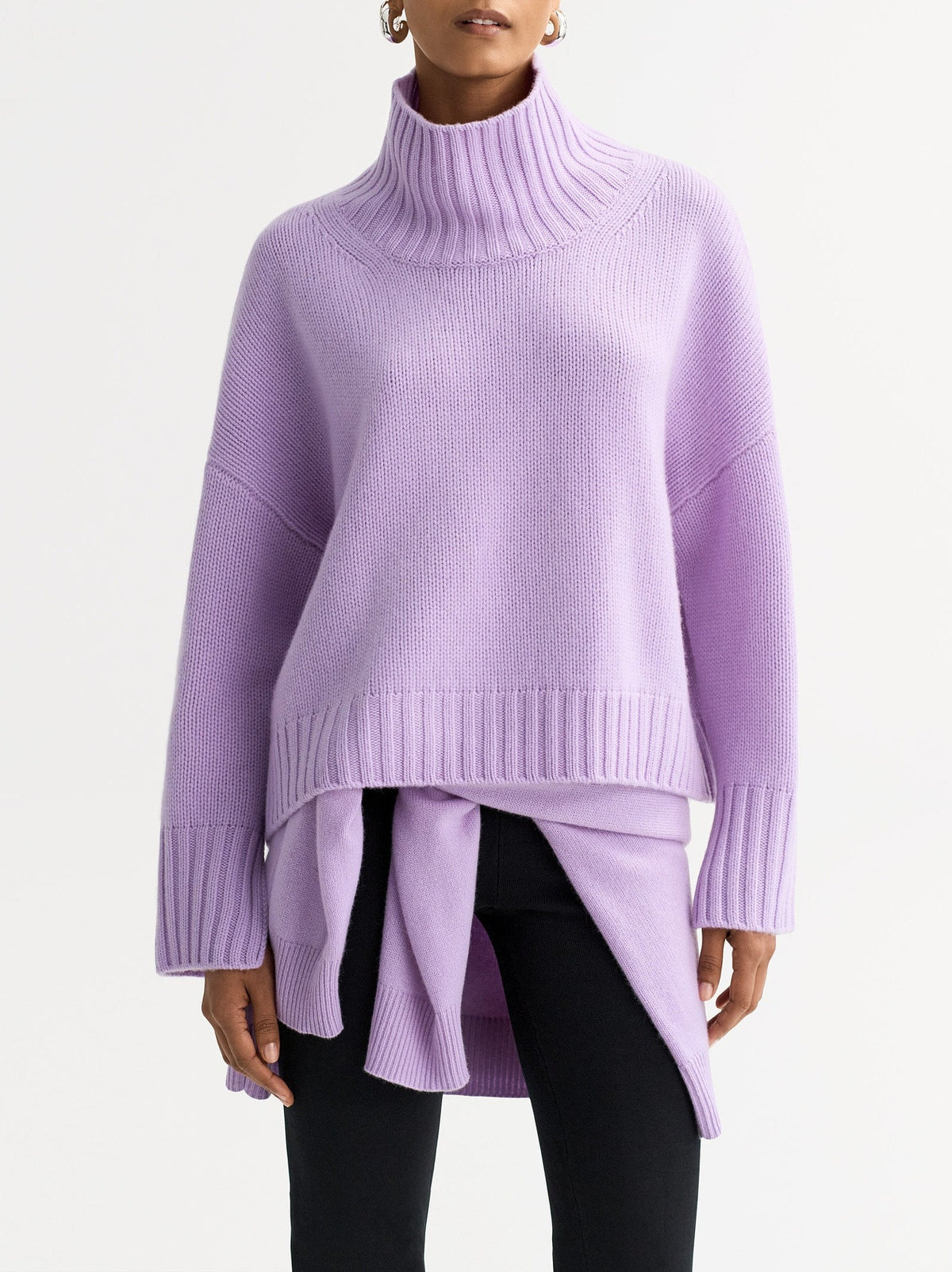 Pull col roulé Girlfriend en cachemire - Violet