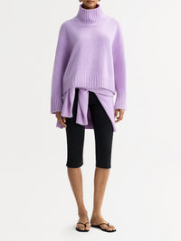 Pull col roulé Girlfriend en cachemire - Violet