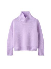 Pull col roulé Girlfriend en cachemire - Violet