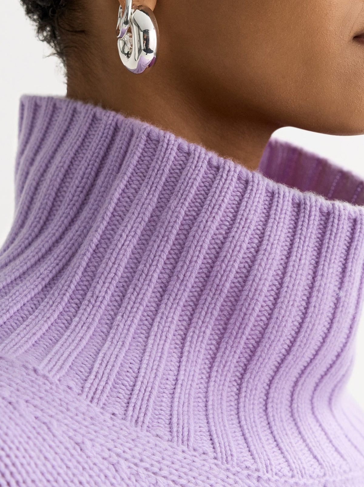 Pull col roulé Girlfriend en cachemire - Violet