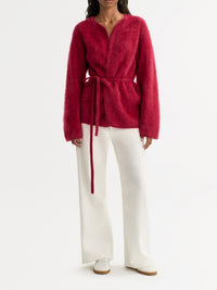Brushed cashmere cardigan - Red