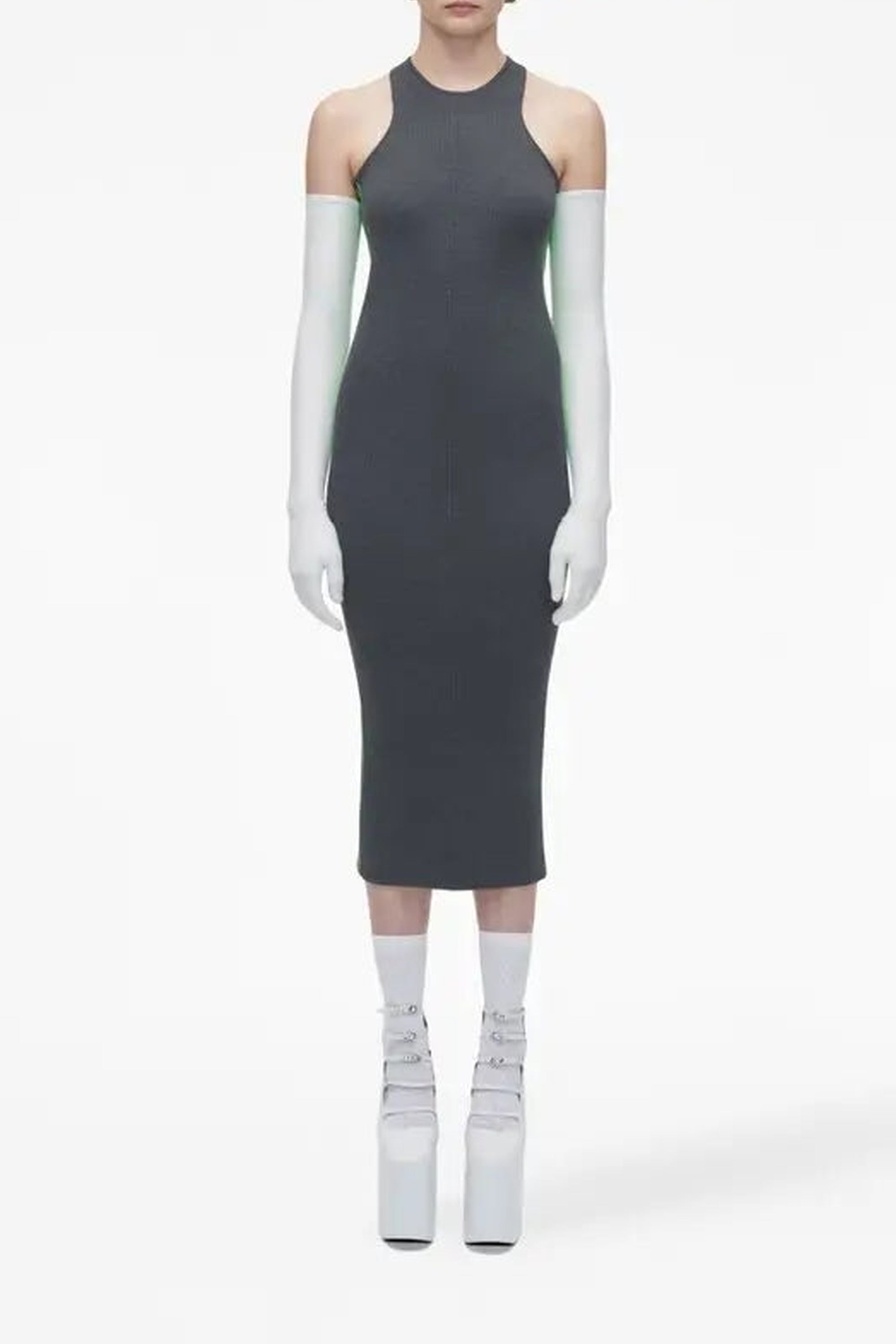 Robe Racer à logo en laine - Gunmetal & Apple