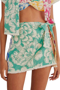 MEDIA OFF LINE_Mini-jupe Tropicale chita en coton - Vert