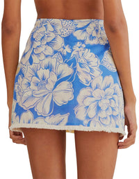 MEDIA OFF LINE_Mini-jupe Tropicale chita en coton - Vert