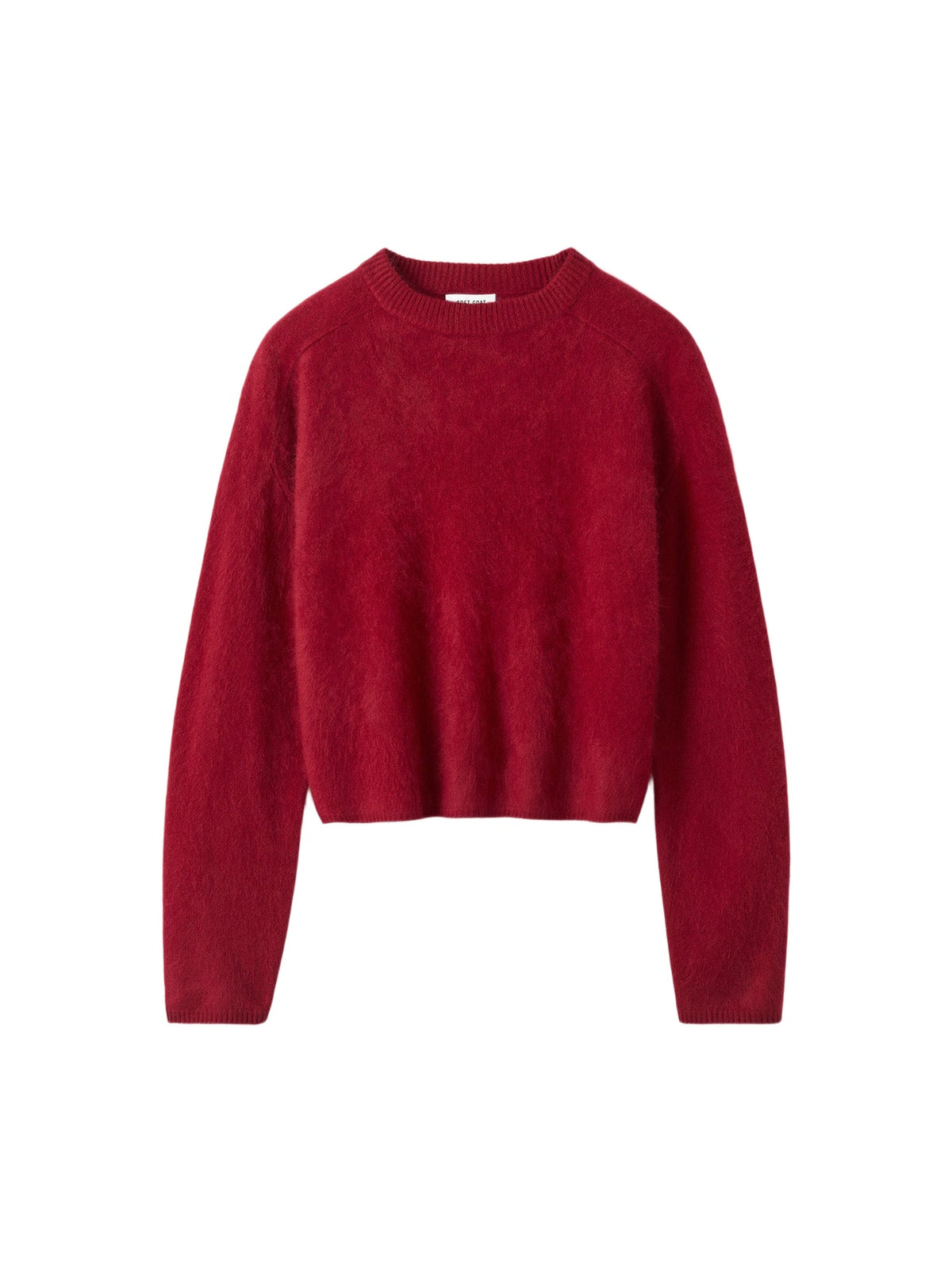 Pull col rond brossé en cachemire - Rouge
