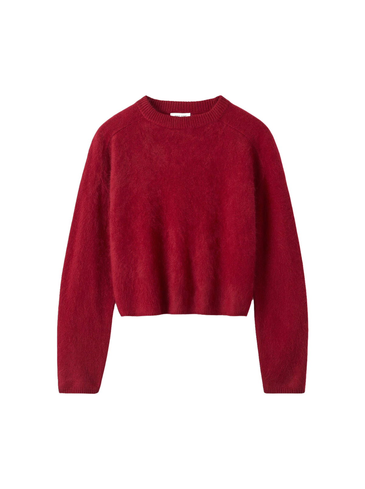 Pull col rond brossé en cachemire - Rouge