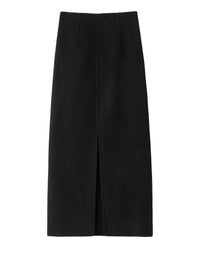 Woven wool skirt - Black