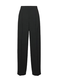 BLACK // black pleated wide-leg trousers