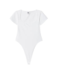 Square neck bodysuit - White