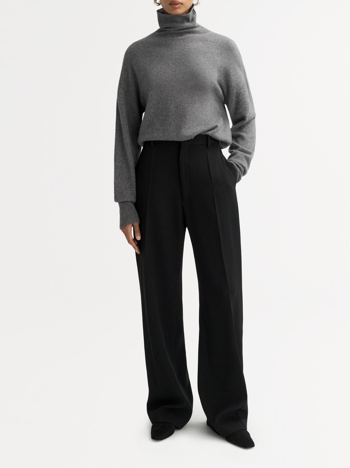 Classic-fit cashmere roll-neck jumper - Grey