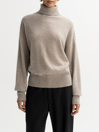 Pull col roulé coupe classique en cachemire - Gris