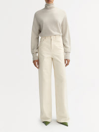 Classic-fit cashmere roll-neck jumper - Beige
