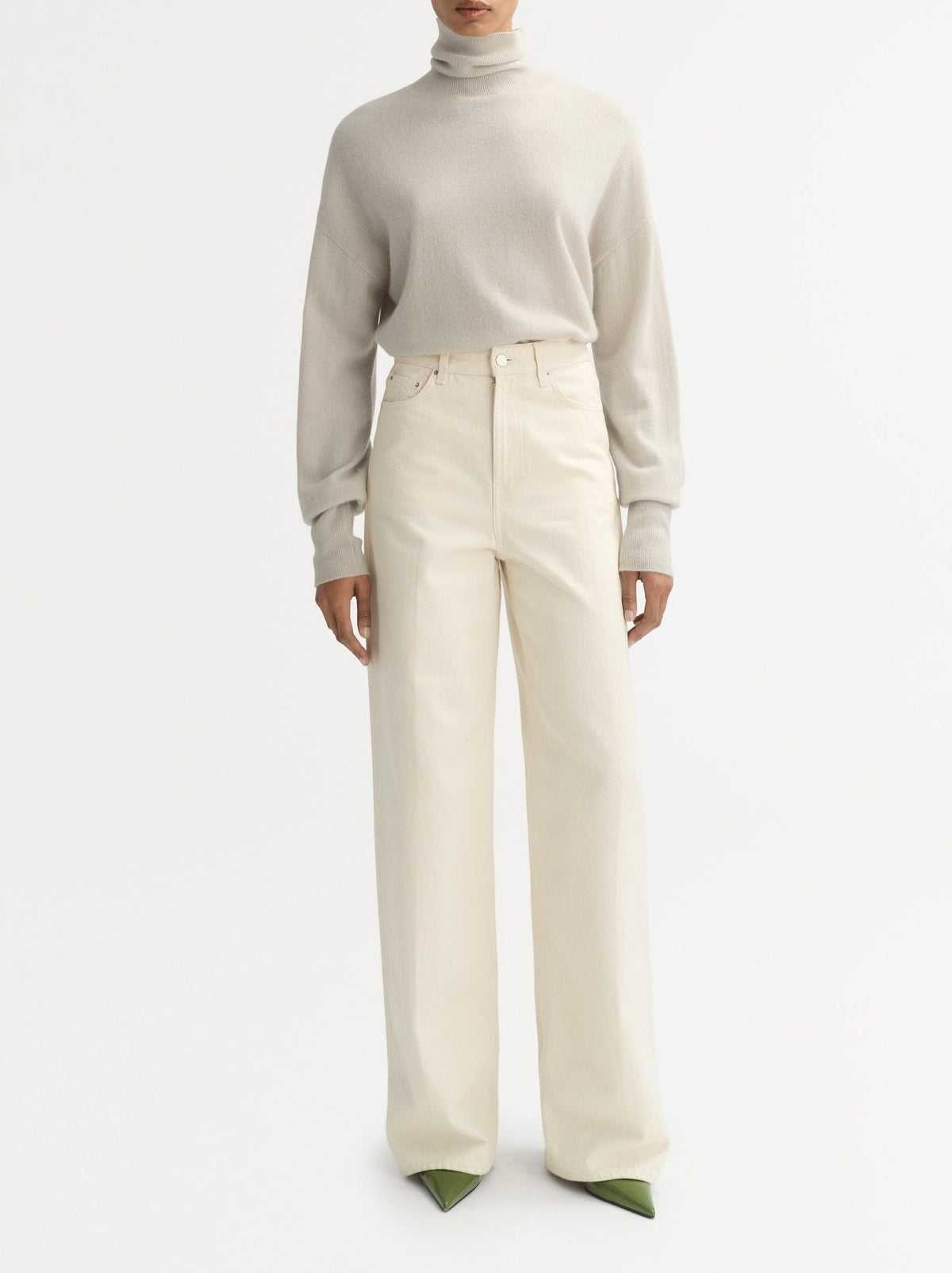 Classic-fit cashmere roll-neck jumper - Beige