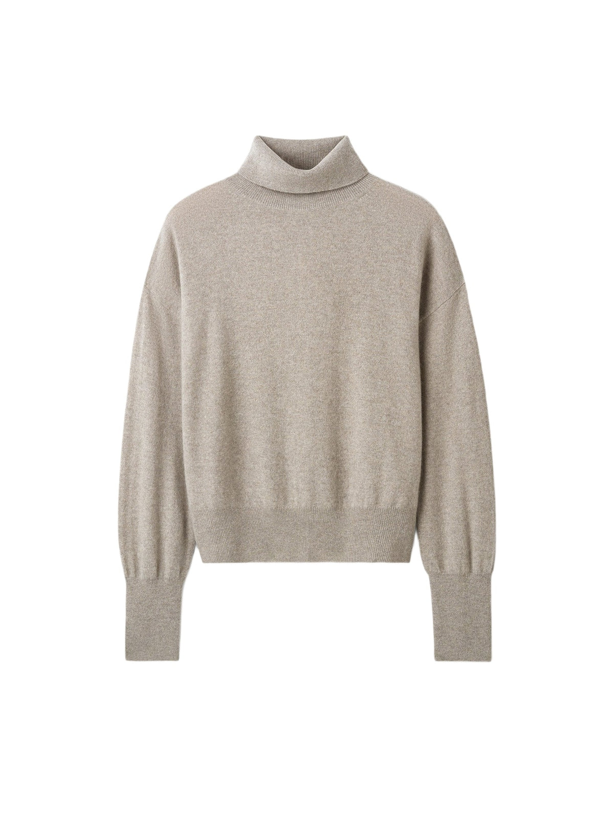 Pull col roulé coupe classique en cachemire - Gris
