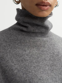 Classic-fit cashmere roll-neck jumper - Grey