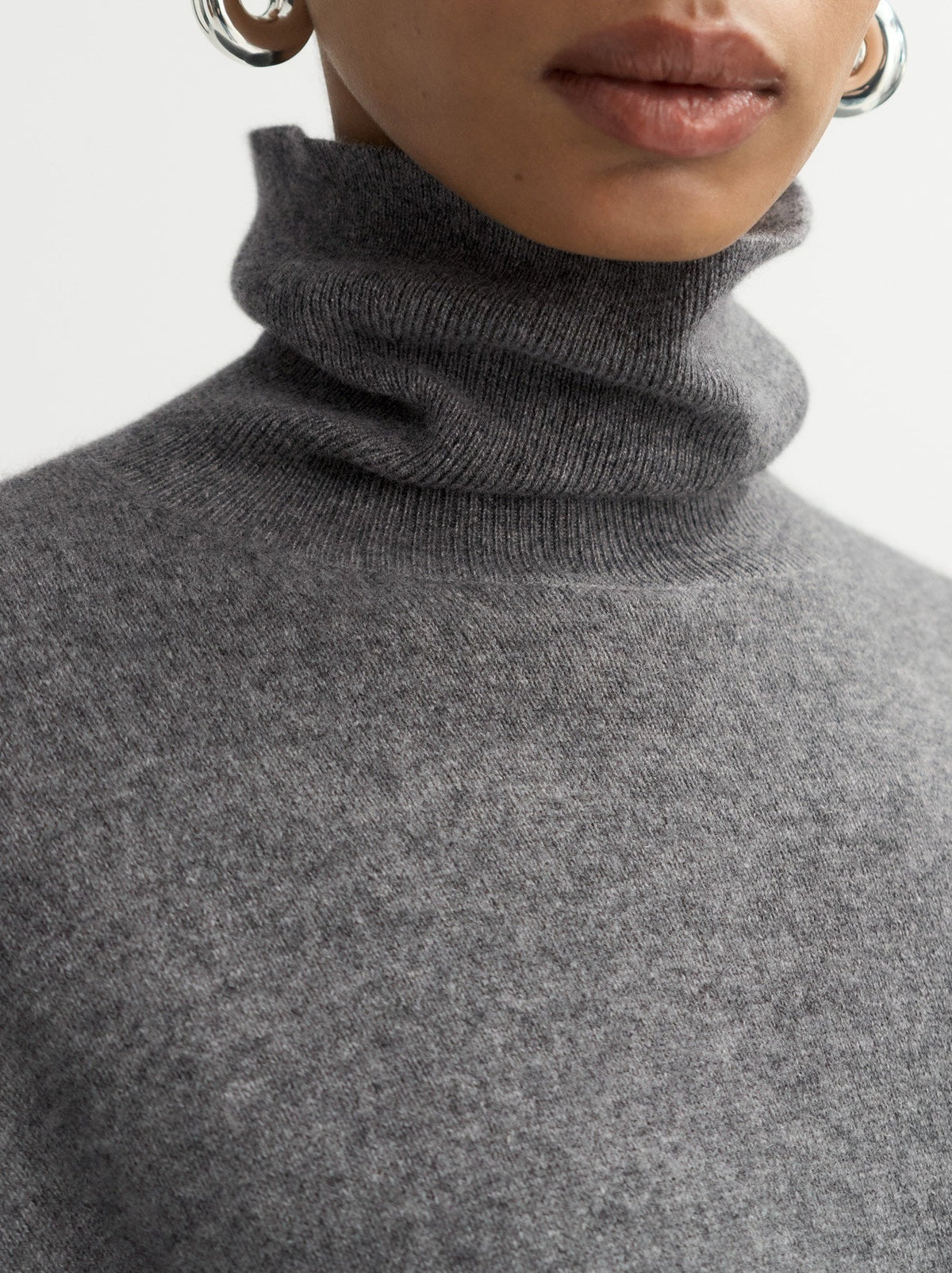 Classic-fit cashmere roll-neck jumper - Grey