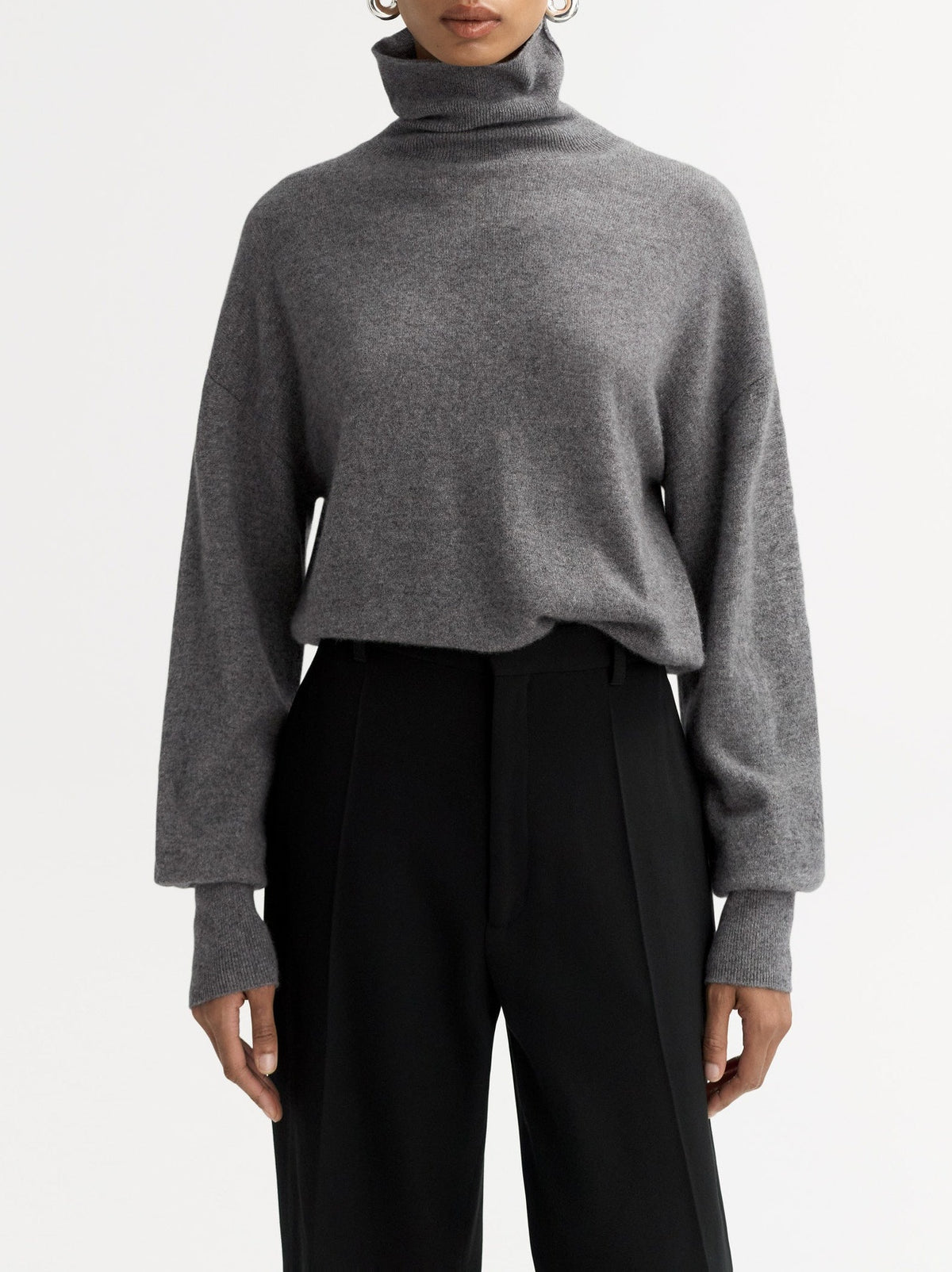 Classic-fit cashmere roll-neck jumper - Grey