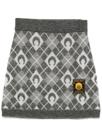 Moon Argyle Knit Mini Skirt - Gris